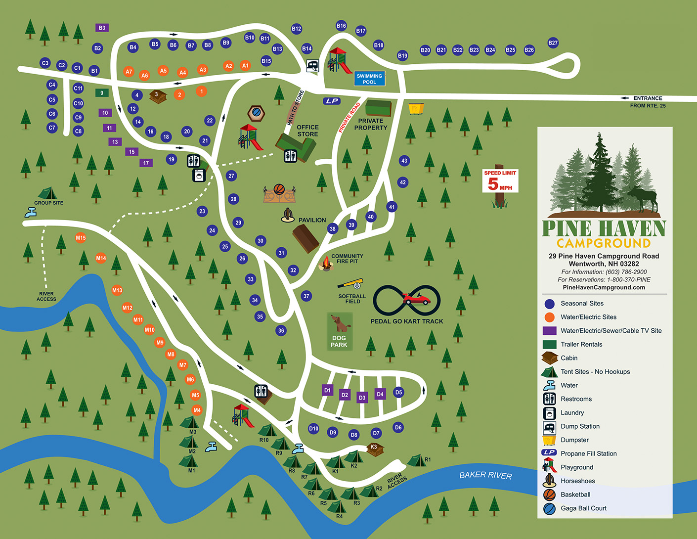 Pine Haven Campground Site Map
